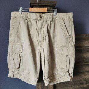 Levi's Mens Ripstop Cargo Shorts Size‎ 40 Beige Cotton Work Casual Baggy